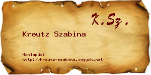 Kreutz Szabina névjegykártya